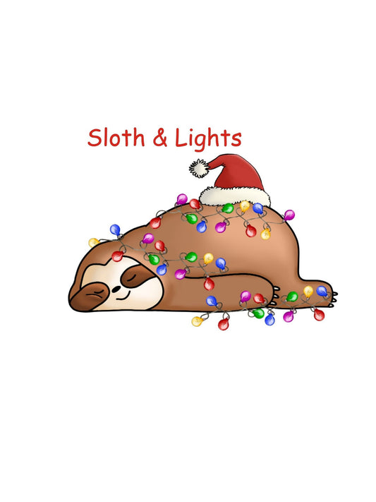 Sloth & Lights Kids T-shirt - Long Sleeved