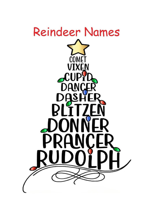 Reindeer Names Toddler T-shirt - Short Sleeved