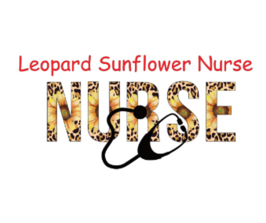 Leopard Sunflower Nurse- Short Sleeve