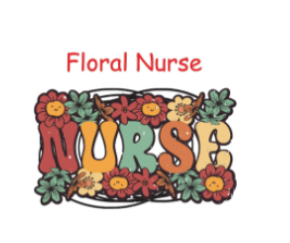 Floral Nurse - Short Sleeve